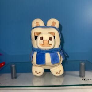 Minecraft Mojang Happy Explorer Baby Llama Plush Tan Blue 7 Inch EUC